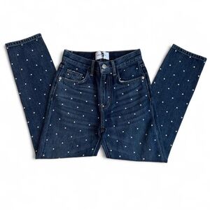 CURRENT/ELLIOTT Studded Straight-Leg Jeans — Size 23